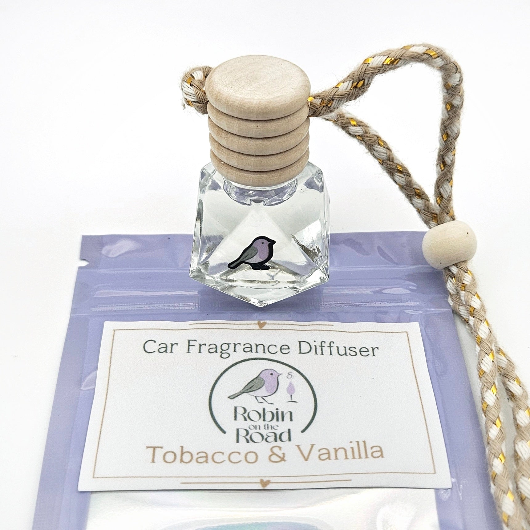 Tobacco and Vanilla 8ml hanging car fragrance diffuser